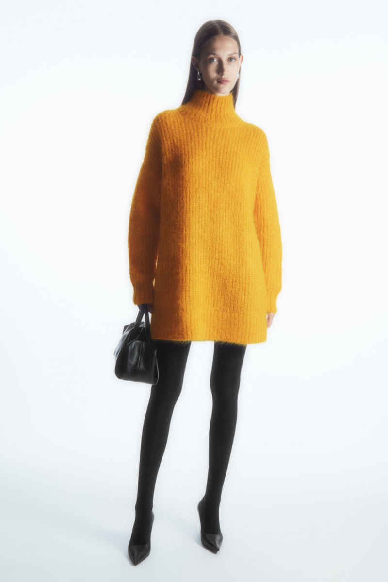 Dámské Svetry COS Funnel-Neck Mohair Tunic Žluté | GPUQ-83459