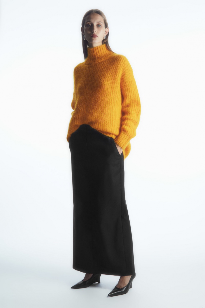 Dámské Svetry COS Funnel-Neck Mohair Tunic Žluté | GPUQ-83459