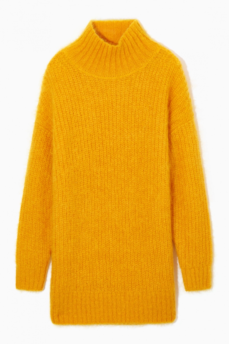 Dámské Svetry COS Funnel-Neck Mohair Tunic Žluté | GPUQ-83459