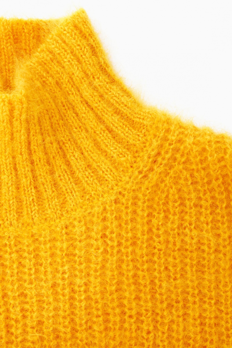 Dámské Svetry COS Funnel-Neck Mohair Tunic Žluté | GPUQ-83459