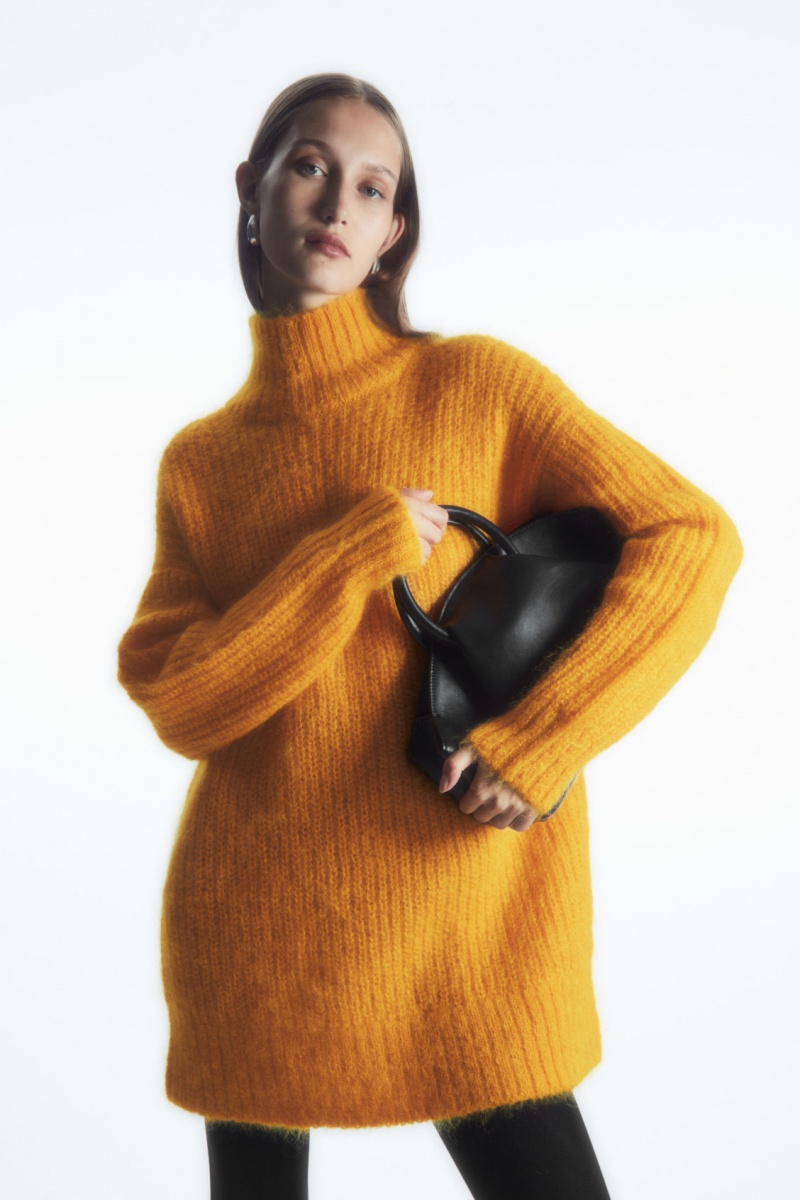 Dámské Svetry COS Funnel-Neck Mohair Tunic Žluté | GPUQ-83459