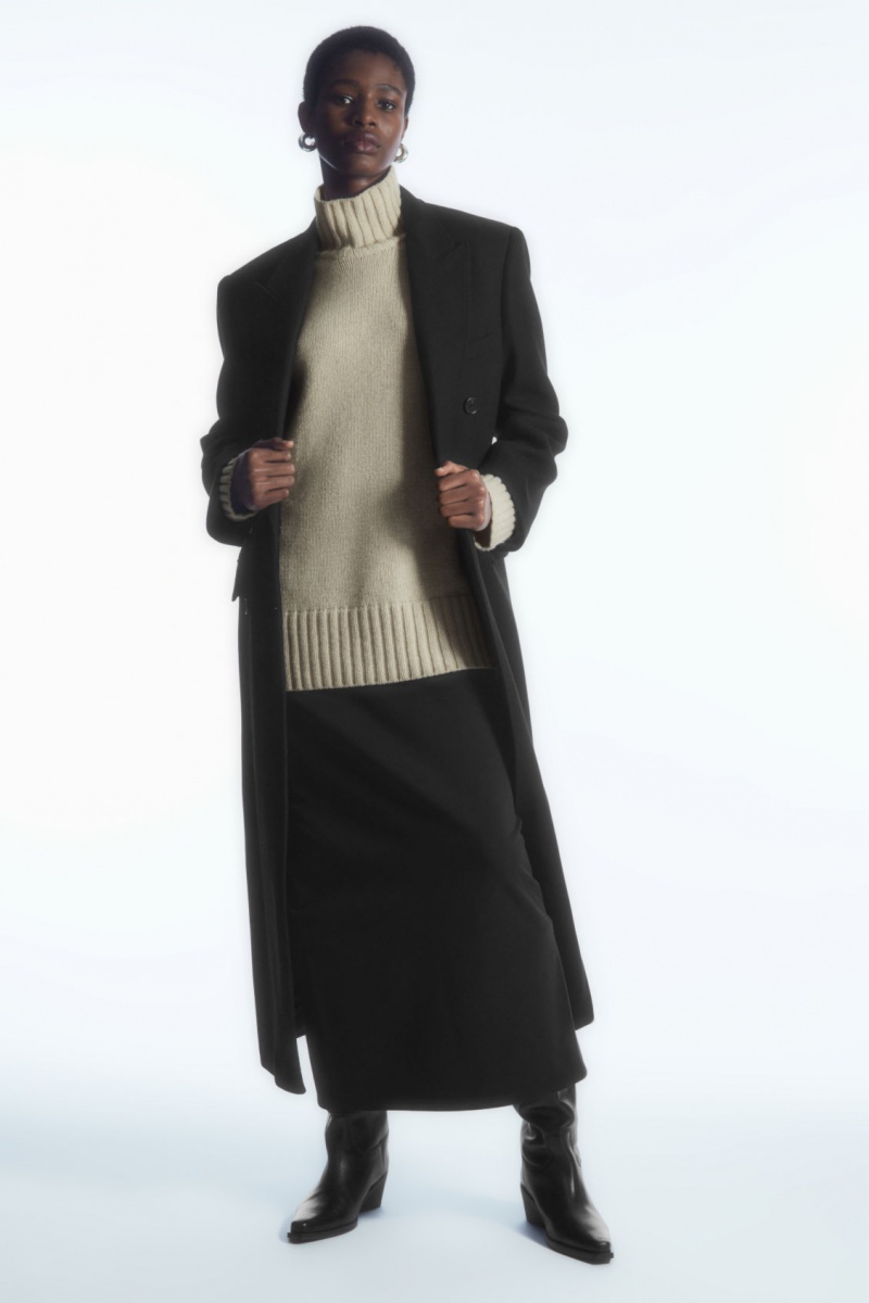 Dámské Svetry COS Funnel-Neck Pure Cashmere Krém | BFDJ-31472
