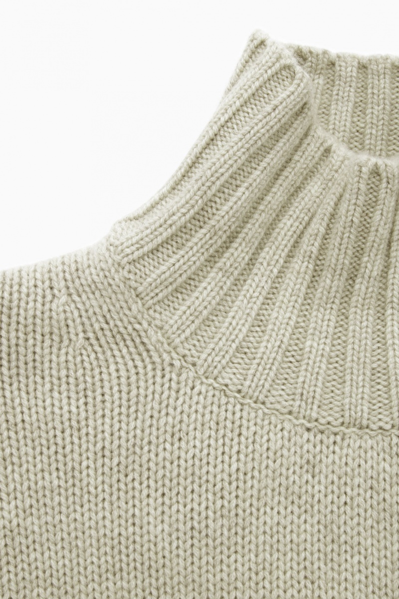 Dámské Svetry COS Funnel-Neck Pure Cashmere Krém | BFDJ-31472