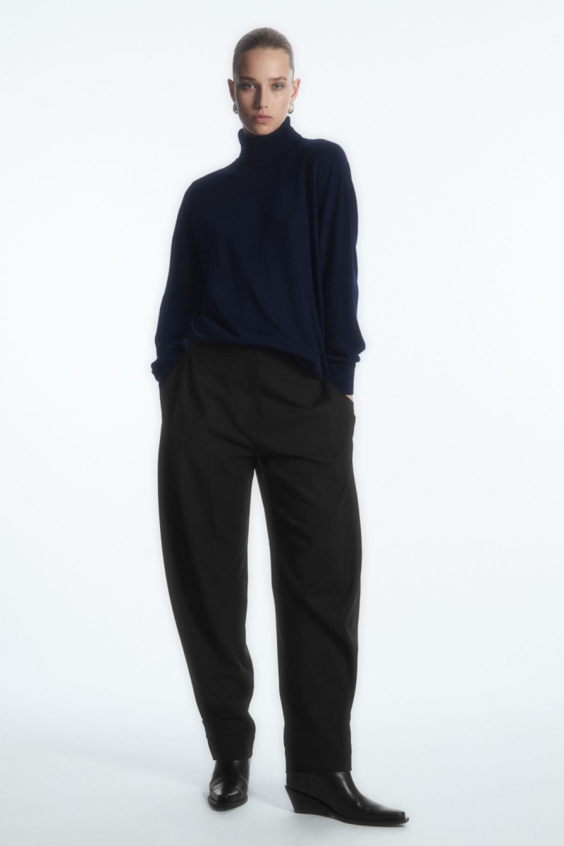 Dámské Svetry COS Merino Vlna Roll-Neck Tmavě Blankyt | VAYR-26048