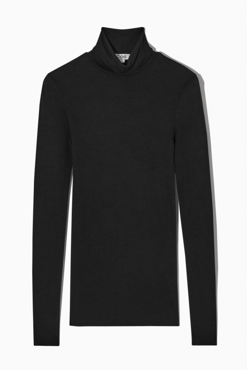 Dámské Svetry COS Merino Vlna Turtleneck Top Černé | TOPV-04372