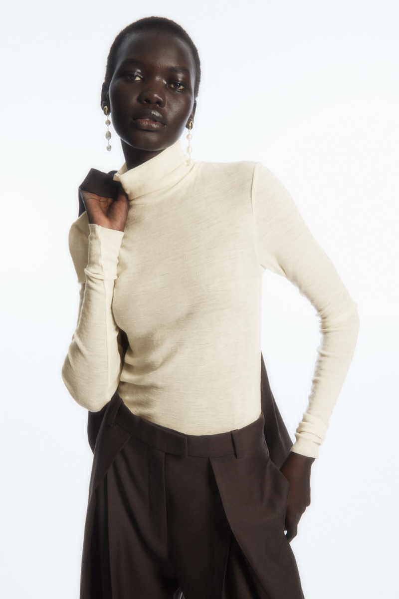 Dámské Svetry COS Merino Vlna Turtleneck Top Bílé | AKNT-78901