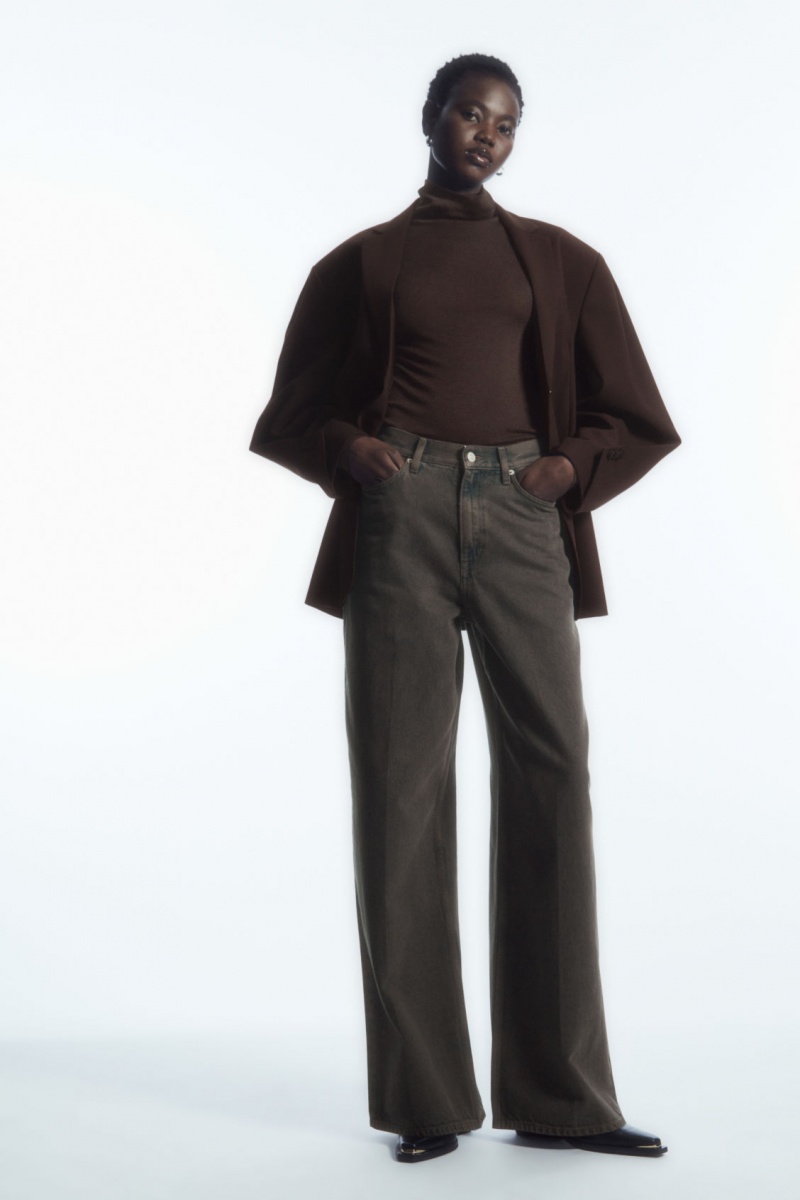 Dámské Svetry COS Merino Vlna Turtleneck Top Tmavě Hnědé | RFNH-63087