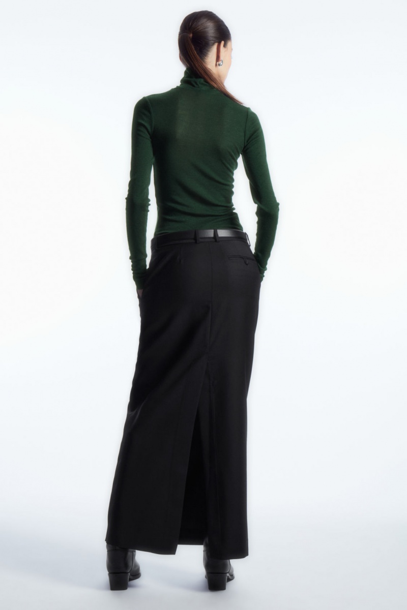 Dámské Svetry COS Merino Vlna Turtleneck Top Tmavě Zelene | PQML-70241