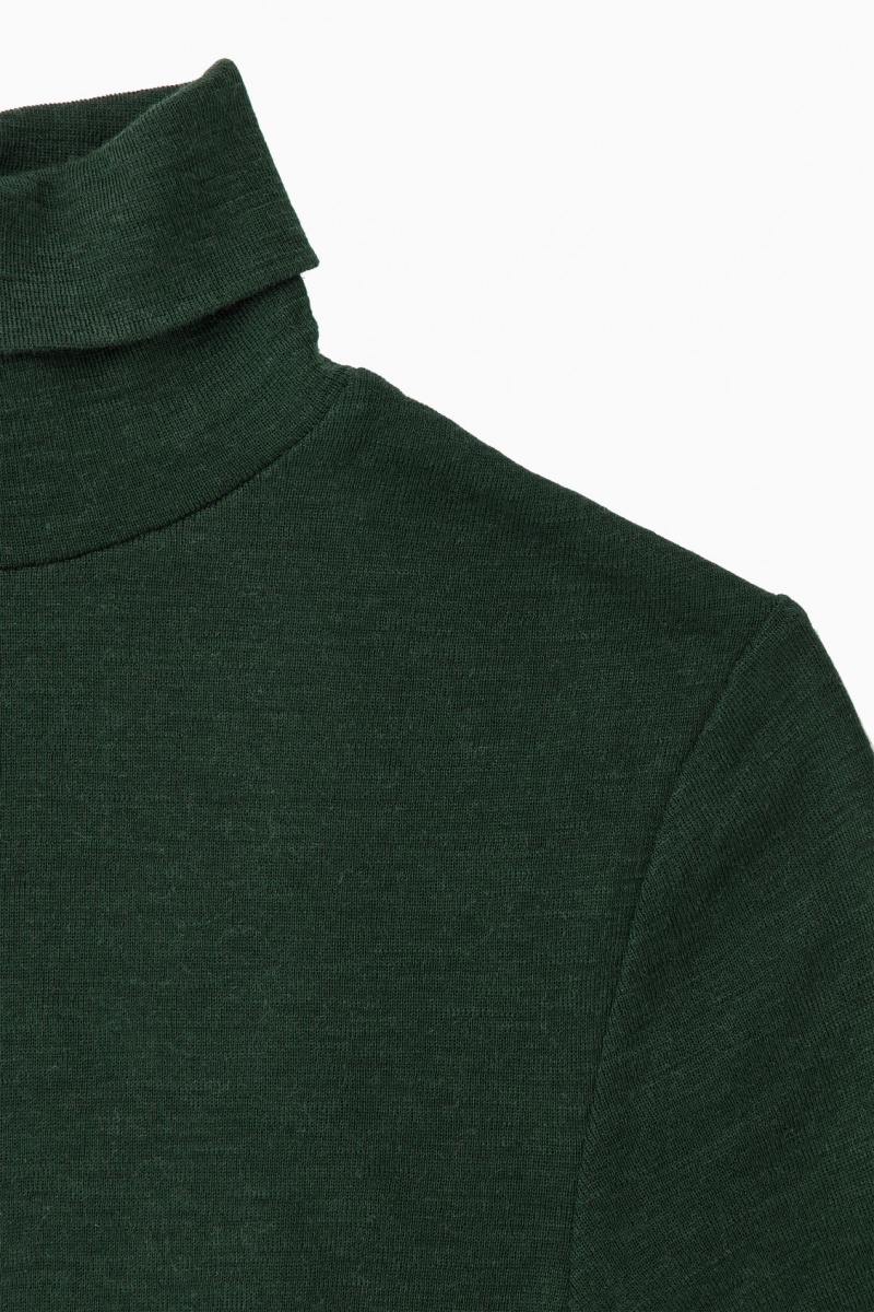 Dámské Svetry COS Merino Vlna Turtleneck Top Tmavě Zelene | PQML-70241