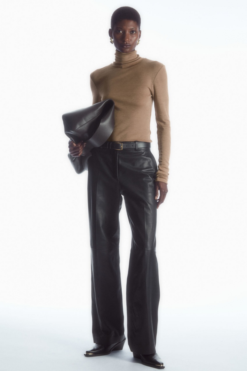 Dámské Svetry COS Merino Vlna Turtleneck Top Tmavě Béžový | MUPT-93852