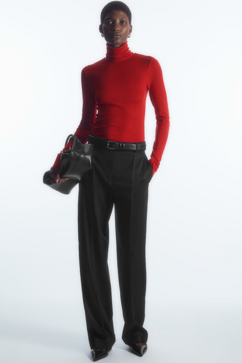 Dámské Svetry COS Merino Vlna Turtleneck Top Červené | EGST-25680