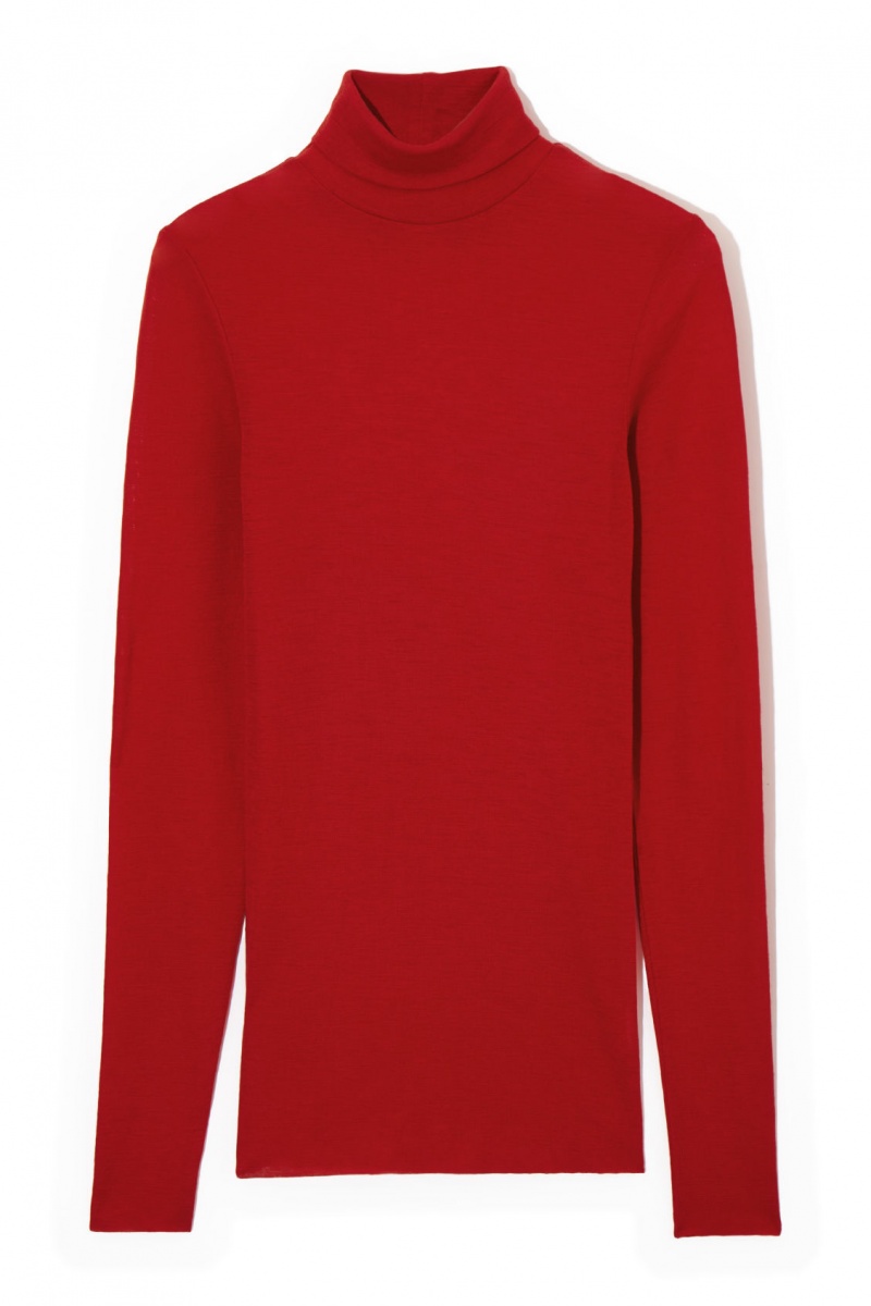 Dámské Svetry COS Merino Vlna Turtleneck Top Červené | EGST-25680