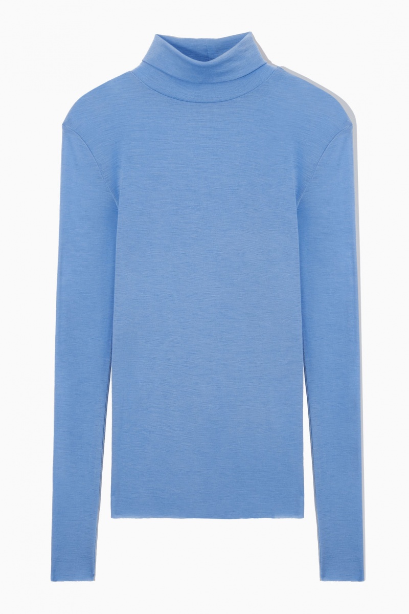 Dámské Svetry COS Merino Vlna Turtleneck Top Světle Blankyt | SVMI-85964