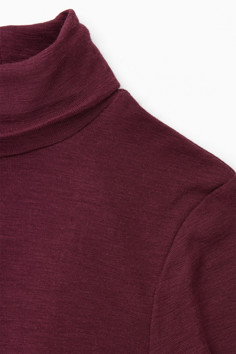 Dámské Svetry COS Merino Vlna Turtleneck Top Vínové | GFRS-17923