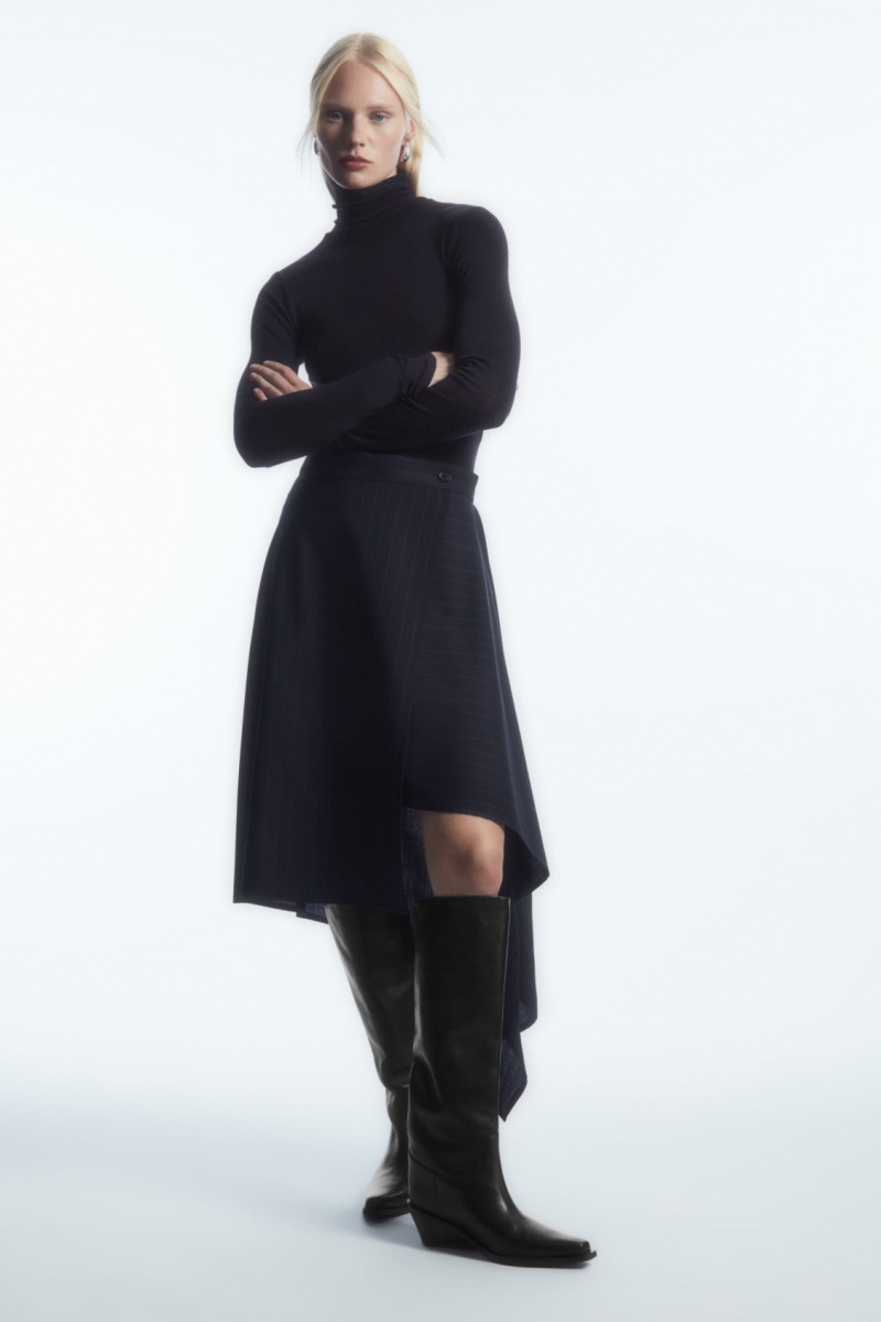 Dámské Svetry COS Merino Vlna Turtleneck Top Tmavě Blankyt | NLJU-52960