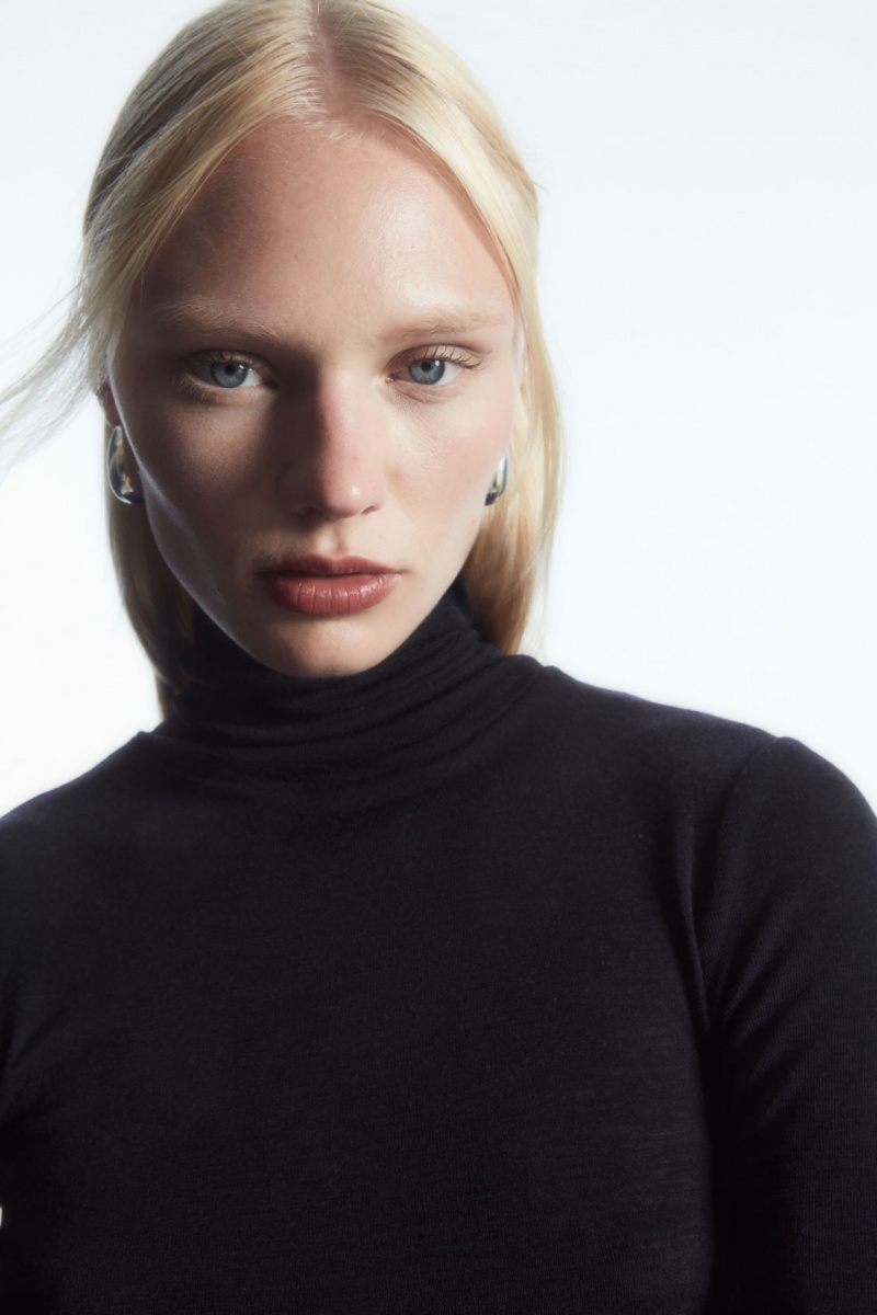 Dámské Svetry COS Merino Vlna Turtleneck Top Tmavě Blankyt | NLJU-52960