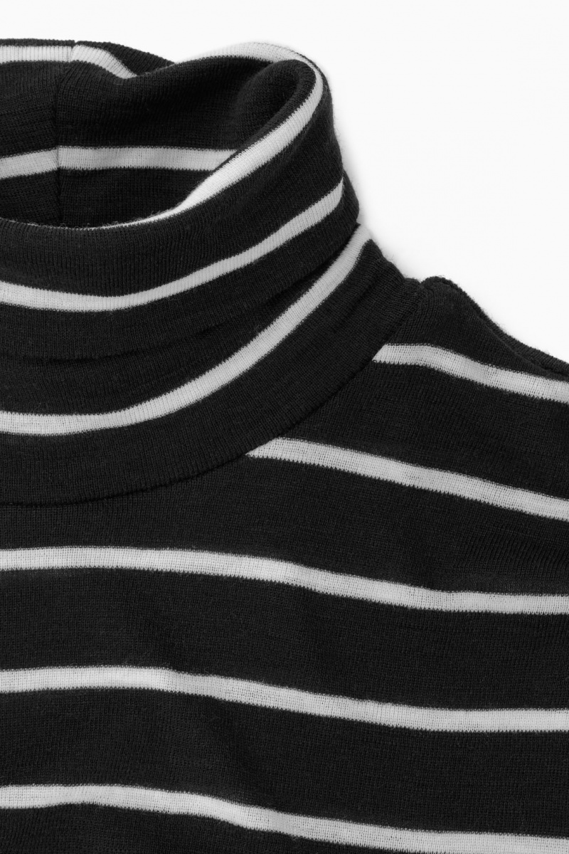 Dámské Svetry COS Merino Vlna Turtleneck Top Černé Bílé | SHQG-89126
