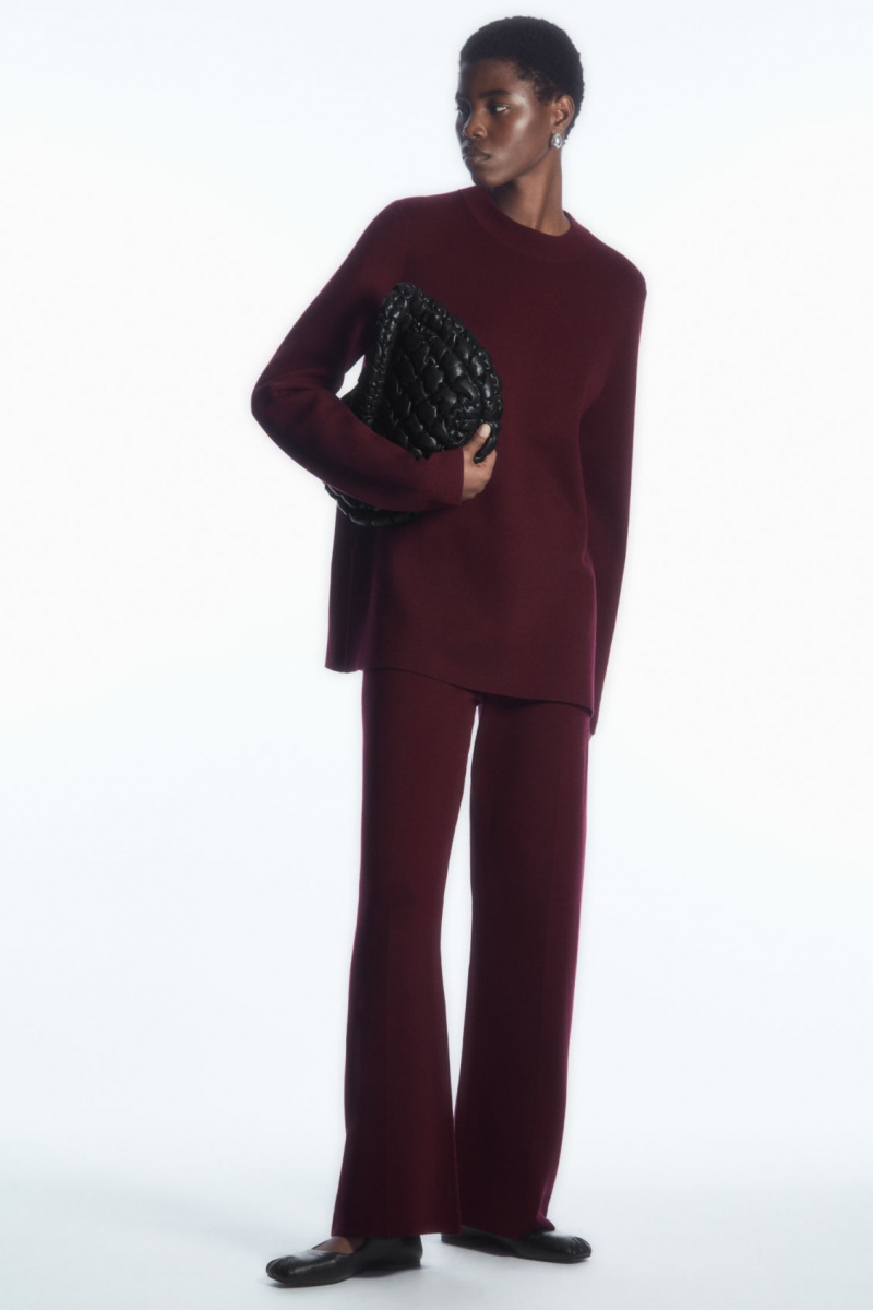 Dámské Svetry COS Milano-Knit Vínové | SDUF-06527