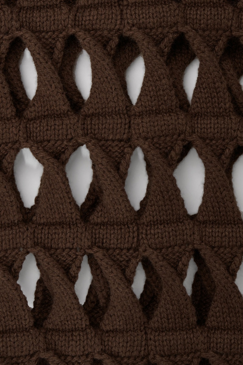 Dámské Svetry COS Open-Knit Vlna Tmavě Hnědé | AOPE-74280