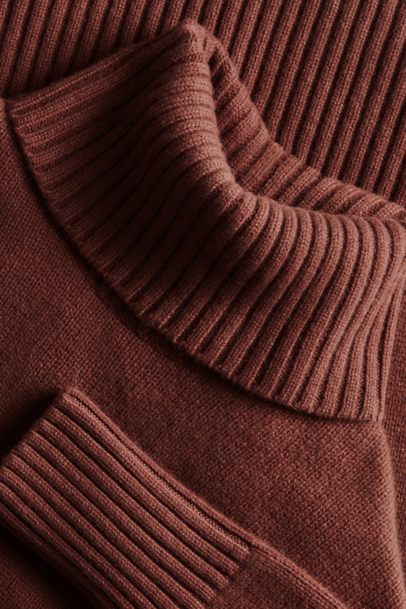 Dámské Svetry COS Oversized Pure Cashmere Roll-Neck Červené | KQFH-81596