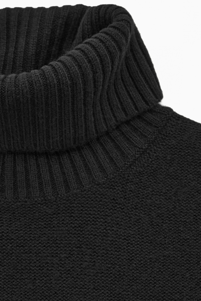 Dámské Svetry COS Oversized Vlna Roll-Neck Černé | YFAH-63092
