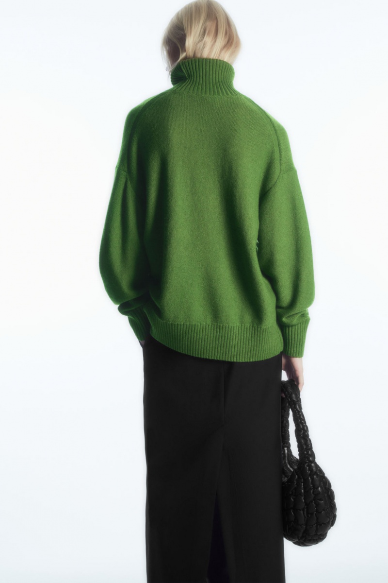 Dámské Svetry COS Oversized Vlna Roll-Neck Zelene | GTYU-31580