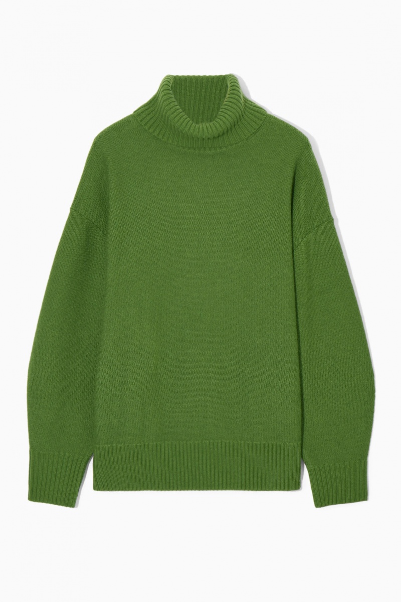 Dámské Svetry COS Oversized Vlna Roll-Neck Zelene | GTYU-31580