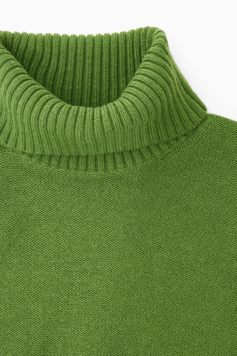 Dámské Svetry COS Oversized Vlna Roll-Neck Zelene | GTYU-31580