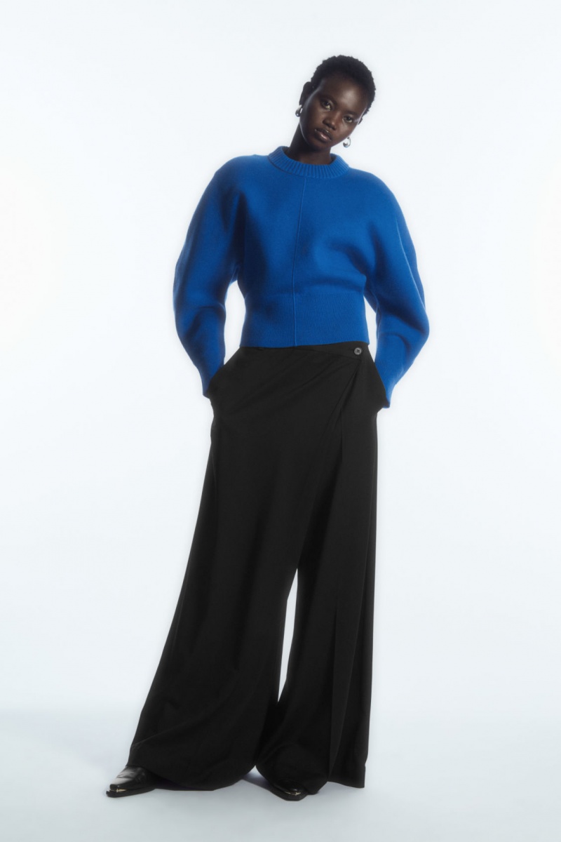 Dámské Svetry COS Power-Shoulder Waisted Světle Blankyt | NLWE-46527