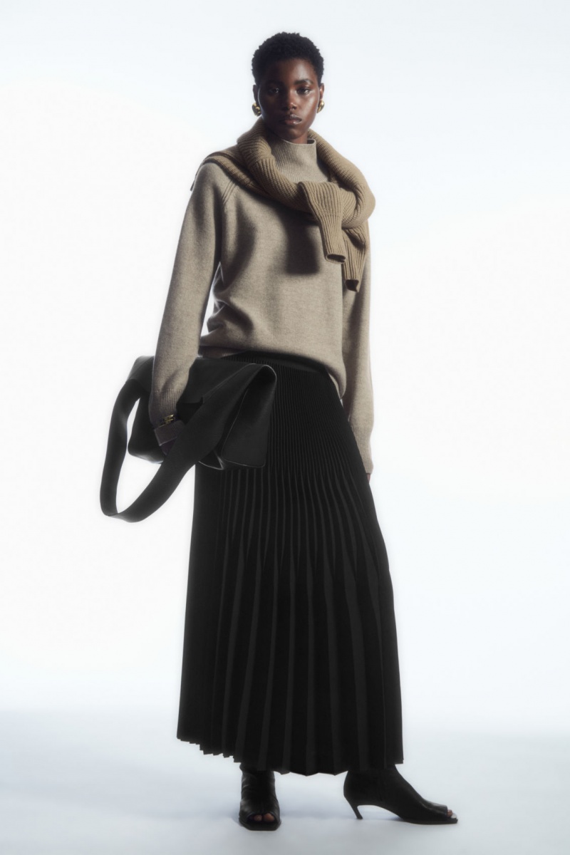Dámské Svetry COS Pure Cashmere Turtleneck Béžový | ALON-01835