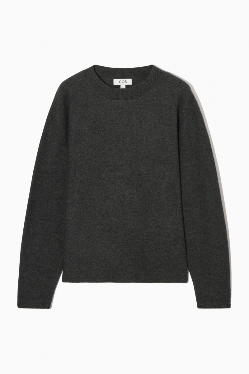 Dámské Svetry COS Regular-Fit Merino Vlna Tmavě Šedé | BEZY-05238