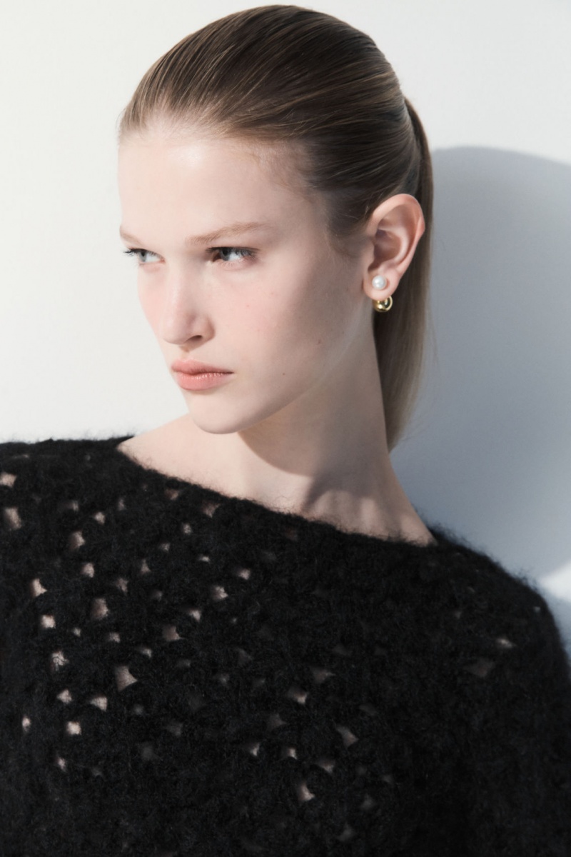 Dámské Svetry COS The Crochet-Knit Černé | BEPL-84165