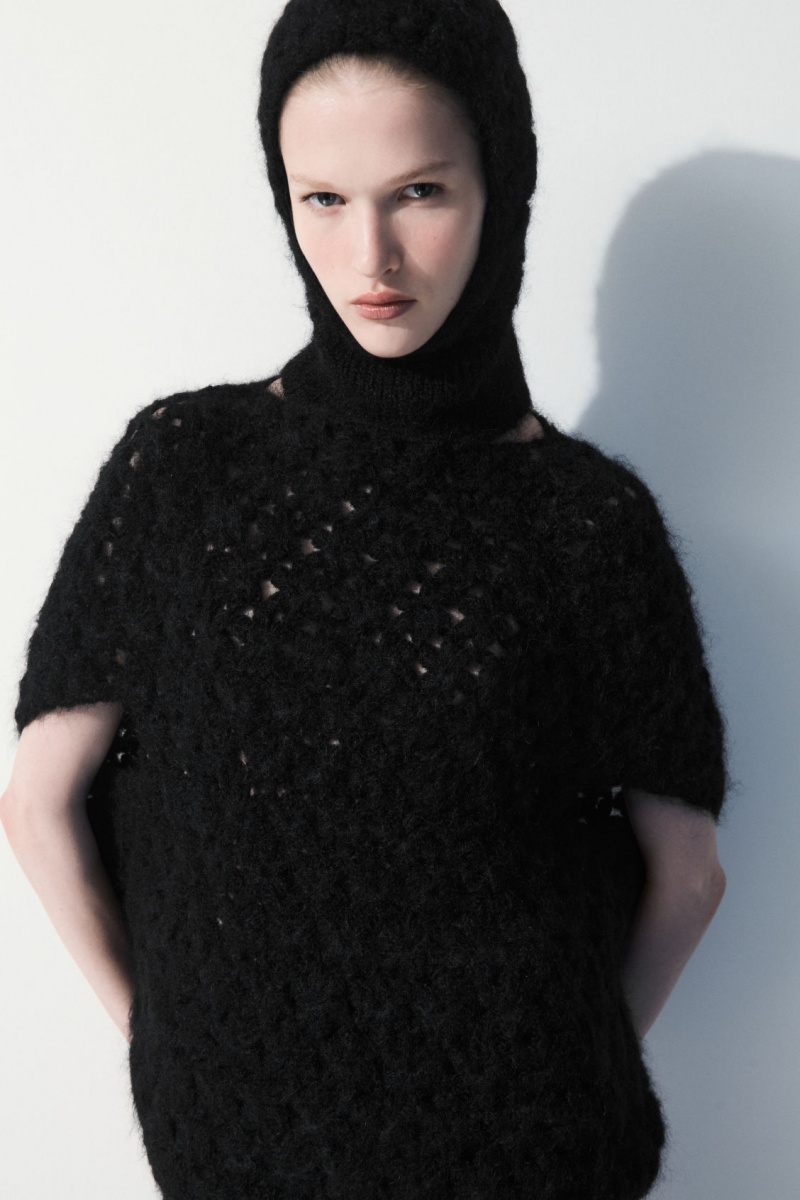 Dámské Svetry COS The Crochet-Knit Černé | BEPL-84165
