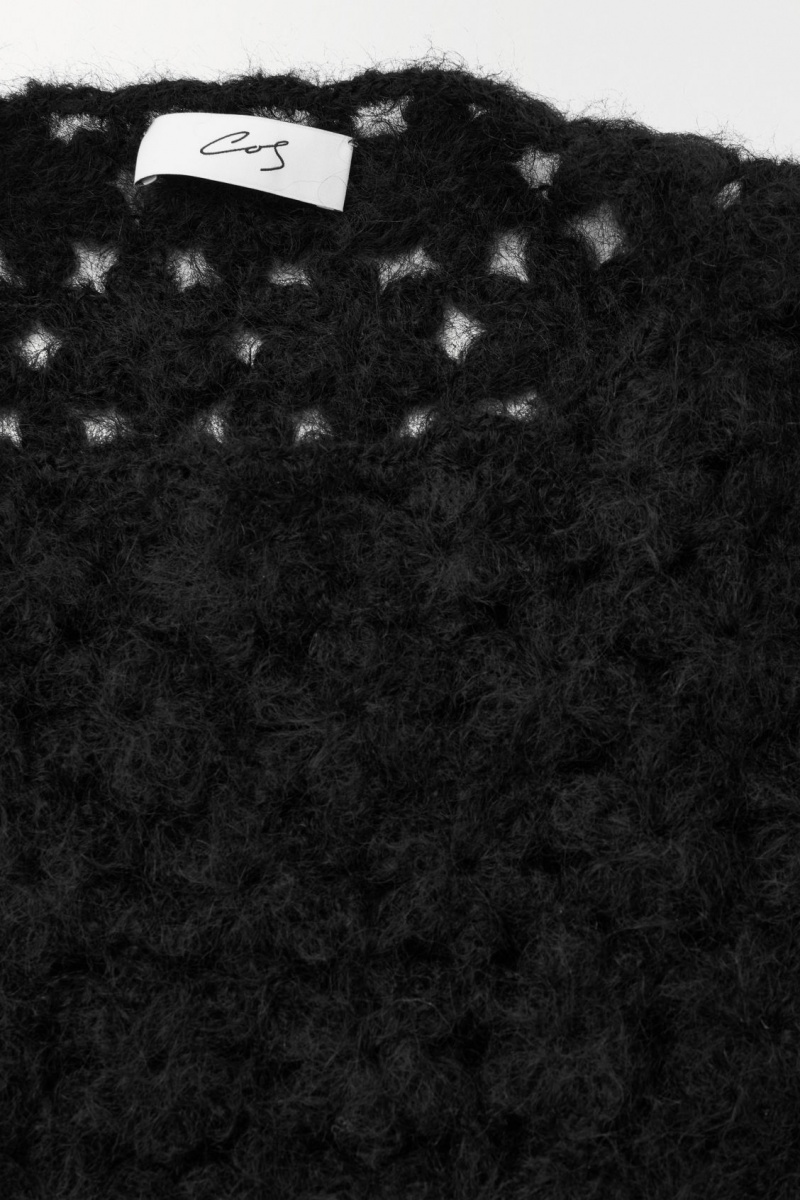 Dámské Svetry COS The Crochet-Knit Černé | BEPL-84165