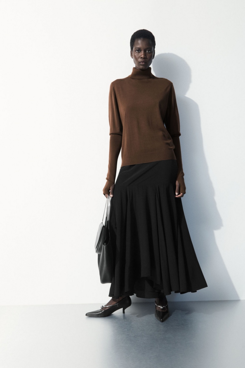 Dámské Svetry COS The Vlna Roll-Neck Tmavě Hnědé | NGVX-20579