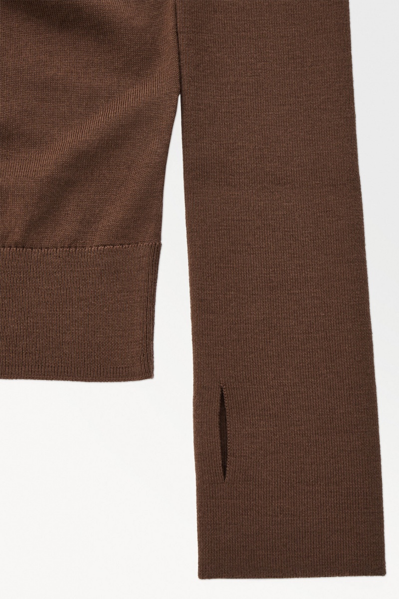 Dámské Svetry COS The Vlna Roll-Neck Tmavě Hnědé | NGVX-20579