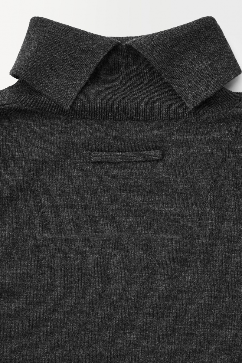 Dámské Svetry COS The Vlna Roll-Neck Tmavě Šedé | TGVI-50247