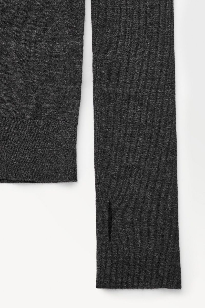 Dámské Svetry COS The Vlna Roll-Neck Tmavě Šedé | TGVI-50247