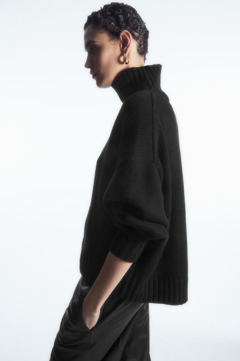 Dámské Svetry COS Tlustý Pure Cashmere Turtleneck Černé | UOHI-93748