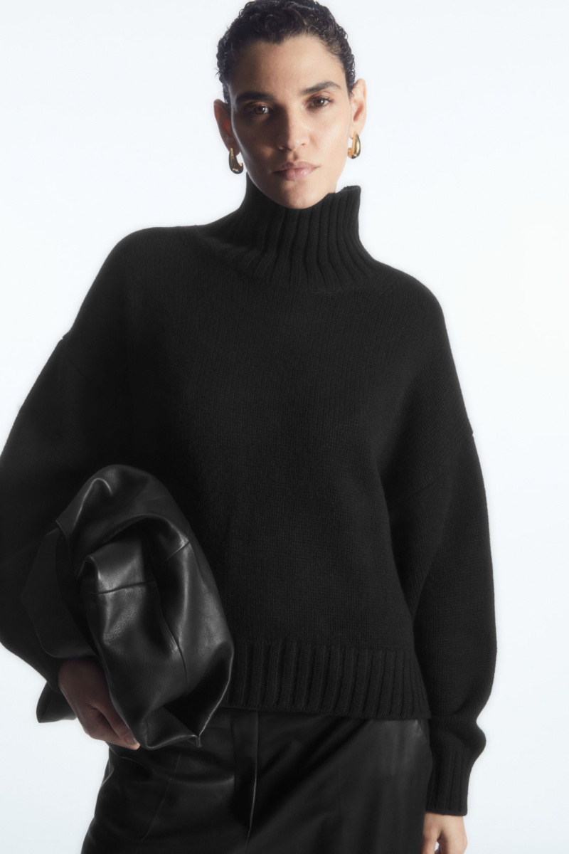 Dámské Svetry COS Tlustý Pure Cashmere Turtleneck Černé | UOHI-93748