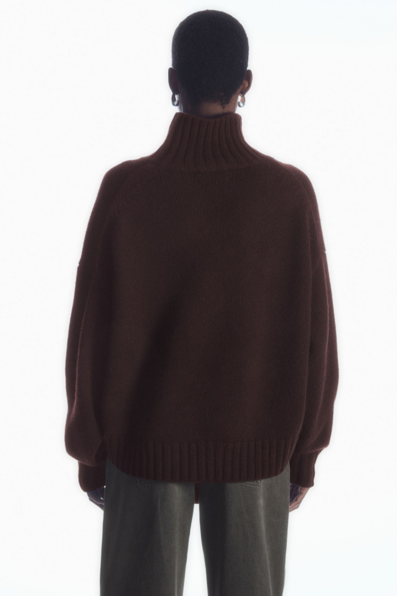 Dámské Svetry COS Tlustý Pure Cashmere Turtleneck Tmavě Hnědé | IROW-78354