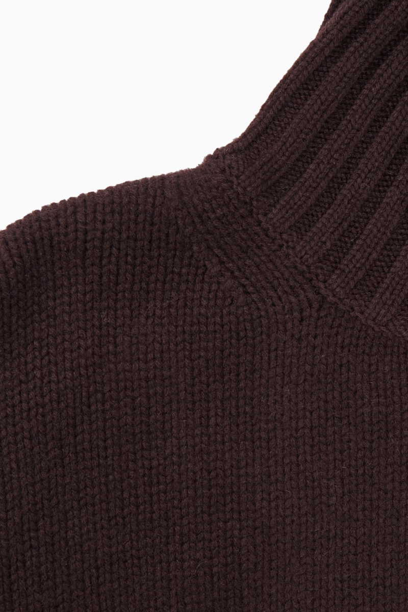 Dámské Svetry COS Tlustý Pure Cashmere Turtleneck Tmavě Hnědé | IROW-78354