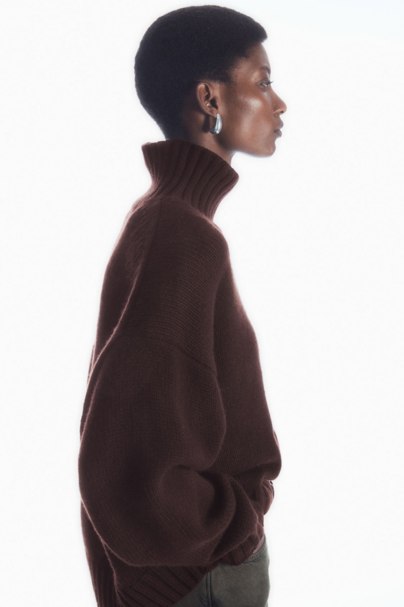 Dámské Svetry COS Tlustý Pure Cashmere Turtleneck Tmavě Hnědé | IROW-78354