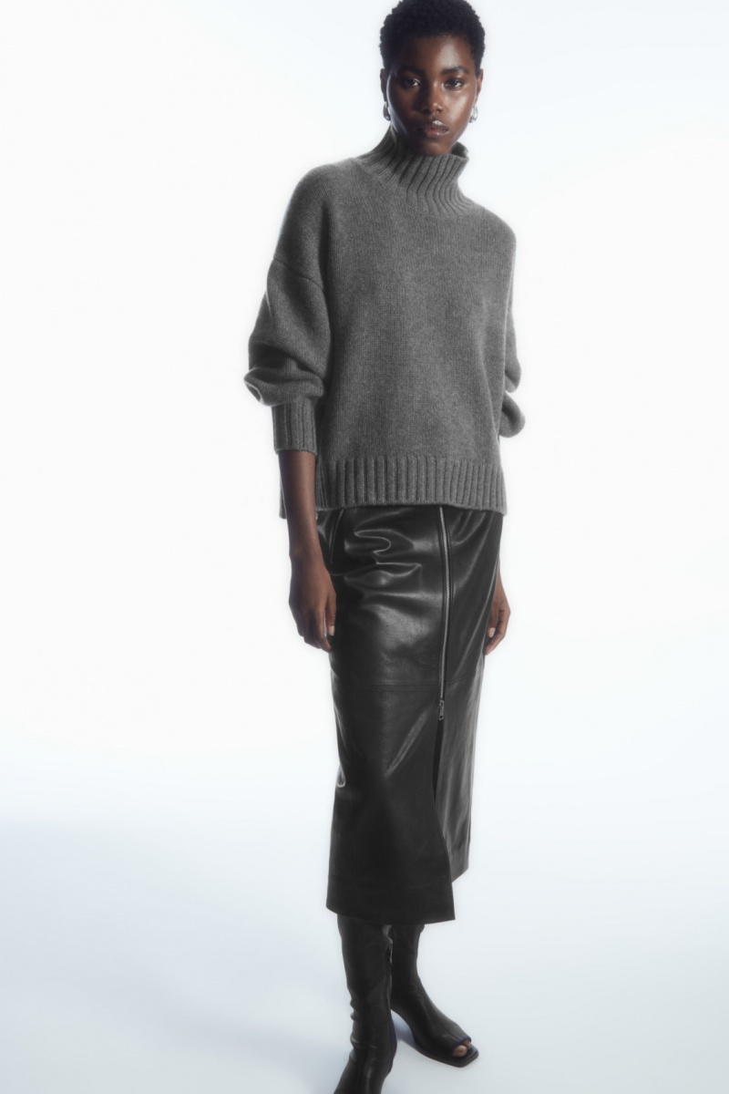 Dámské Svetry COS Tlustý Pure Cashmere Turtleneck Tmavě Šedé | HBQT-19376