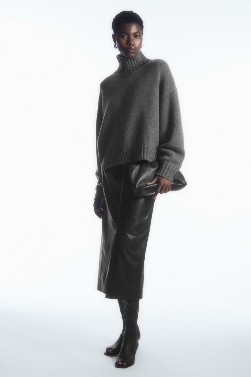 Dámské Svetry COS Tlustý Pure Cashmere Turtleneck Tmavě Šedé | HBQT-19376