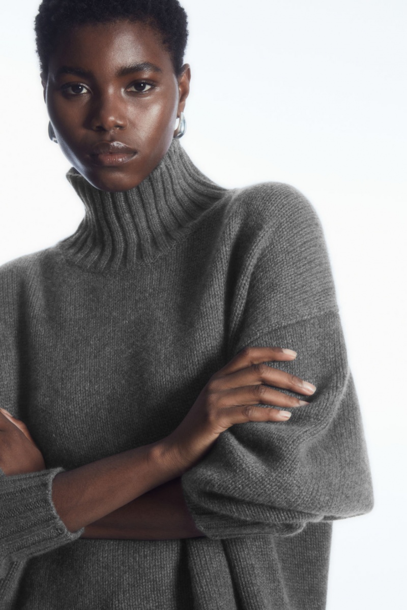 Dámské Svetry COS Tlustý Pure Cashmere Turtleneck Tmavě Šedé | HBQT-19376