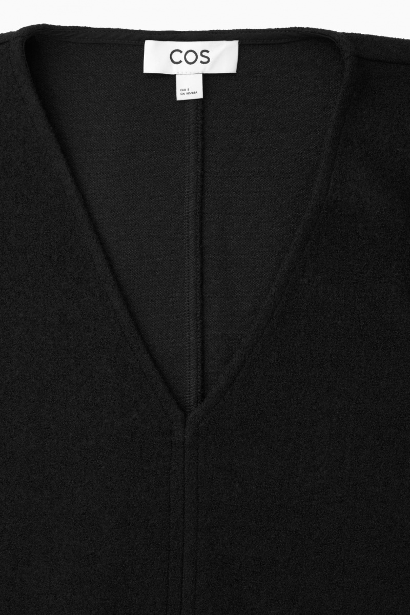 Dámské Svetry COS V-Neck Boiled-Vlna Černé | VMNB-43812