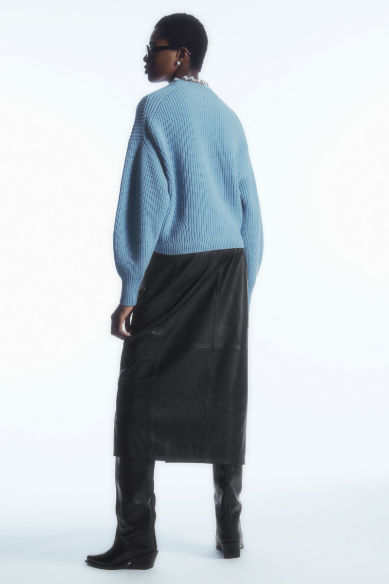 Dámské Svetry COS Žebrovaný Cashmere-Blend Světle Blankyt | WQYG-48937