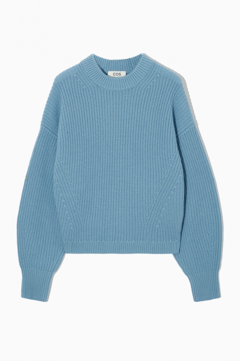 Dámské Svetry COS Žebrovaný Cashmere-Blend Světle Blankyt | WQYG-48937