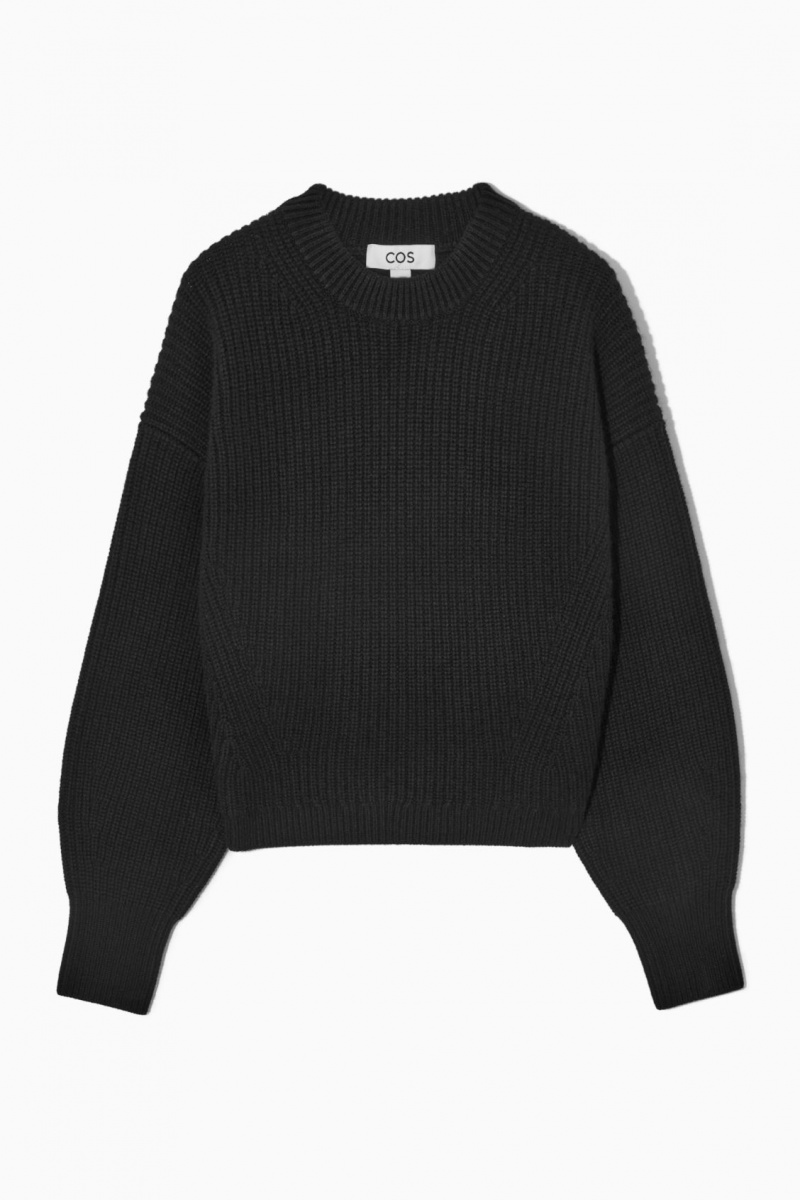 Dámské Svetry COS Žebrovaný Cashmere-Blend Černé | QSYU-47398